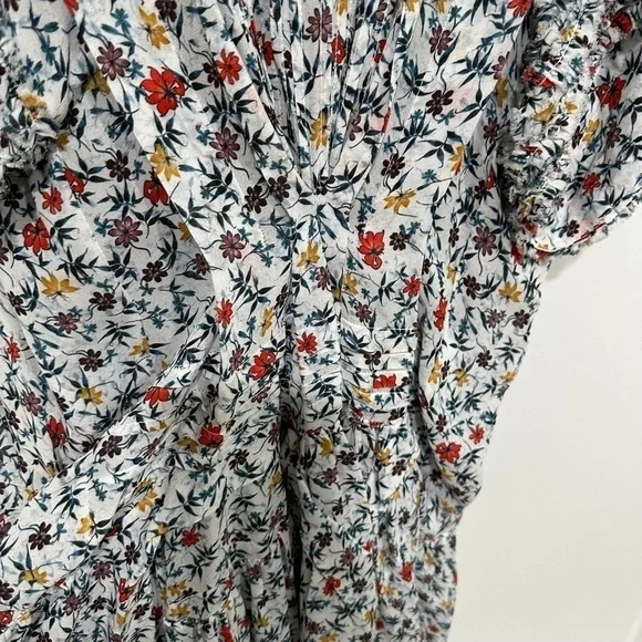 CHLOE Ruffle-trimmed Pleated Floral-print Georgette Mini Dress In Ivory …